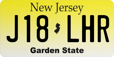 NJ license plate J18LHR