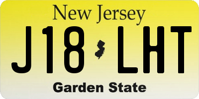 NJ license plate J18LHT