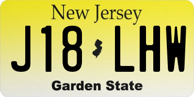 NJ license plate J18LHW