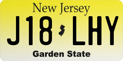 NJ license plate J18LHY