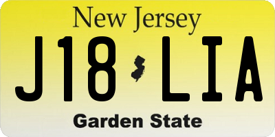 NJ license plate J18LIA