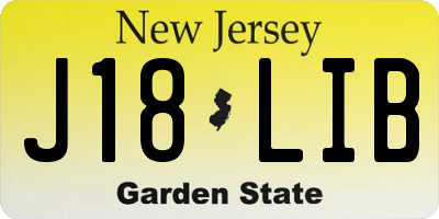 NJ license plate J18LIB