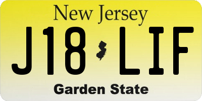 NJ license plate J18LIF
