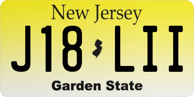 NJ license plate J18LII