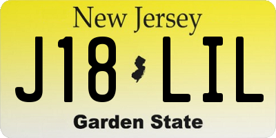 NJ license plate J18LIL