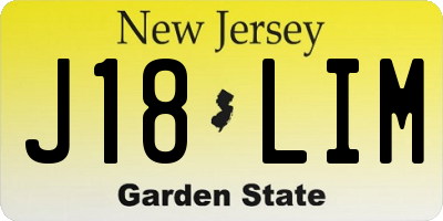 NJ license plate J18LIM