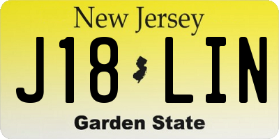 NJ license plate J18LIN