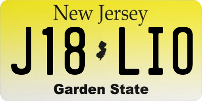 NJ license plate J18LIO