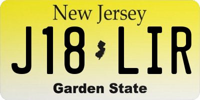 NJ license plate J18LIR