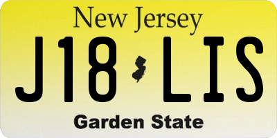 NJ license plate J18LIS