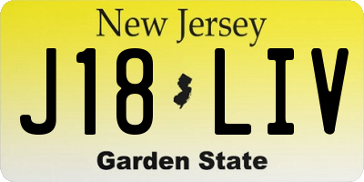 NJ license plate J18LIV