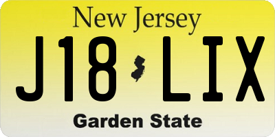 NJ license plate J18LIX