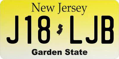 NJ license plate J18LJB