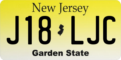 NJ license plate J18LJC