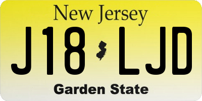 NJ license plate J18LJD