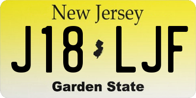 NJ license plate J18LJF