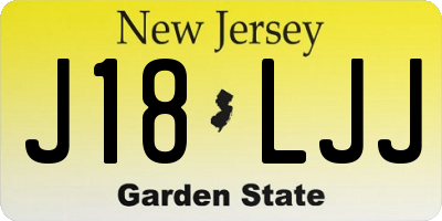 NJ license plate J18LJJ