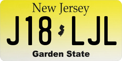 NJ license plate J18LJL