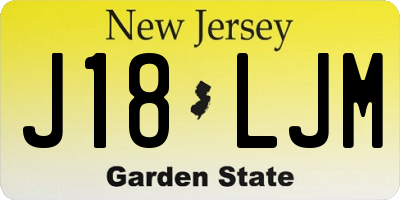 NJ license plate J18LJM
