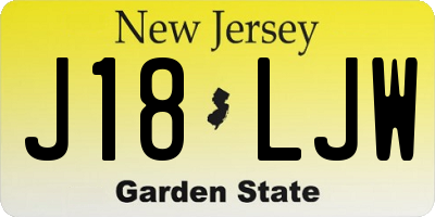 NJ license plate J18LJW