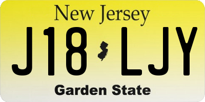 NJ license plate J18LJY