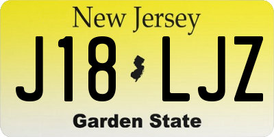 NJ license plate J18LJZ