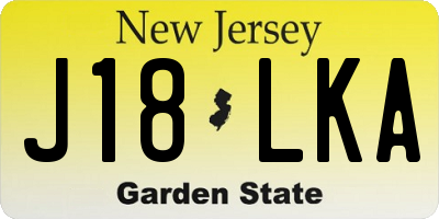 NJ license plate J18LKA