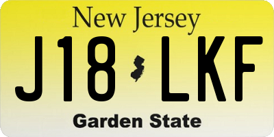 NJ license plate J18LKF