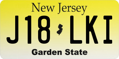 NJ license plate J18LKI