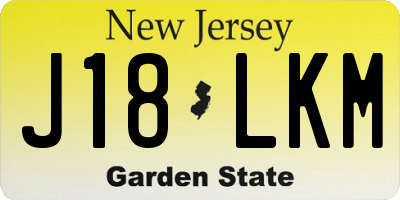 NJ license plate J18LKM
