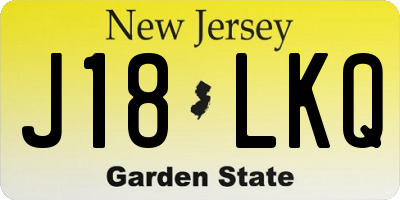 NJ license plate J18LKQ