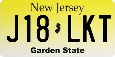 NJ license plate J18LKT