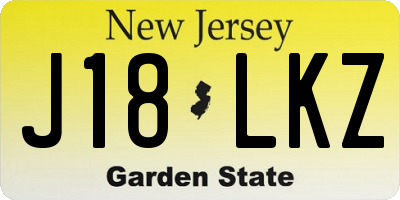 NJ license plate J18LKZ