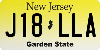 NJ license plate J18LLA
