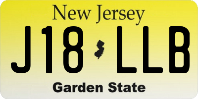 NJ license plate J18LLB
