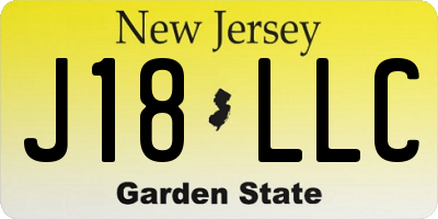 NJ license plate J18LLC