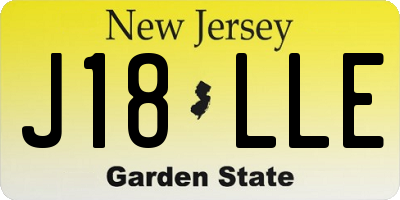 NJ license plate J18LLE