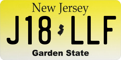 NJ license plate J18LLF