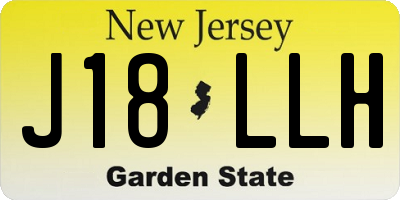 NJ license plate J18LLH