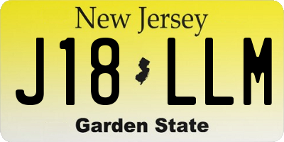 NJ license plate J18LLM