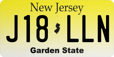 NJ license plate J18LLN