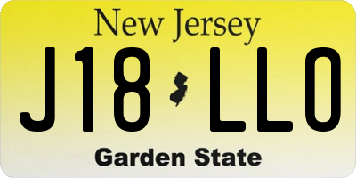 NJ license plate J18LLO