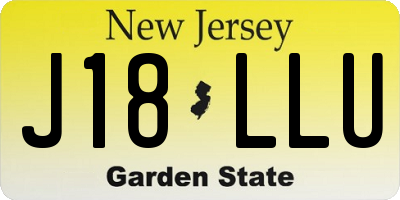 NJ license plate J18LLU