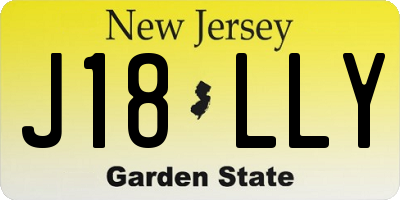 NJ license plate J18LLY