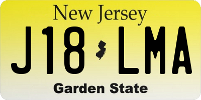 NJ license plate J18LMA