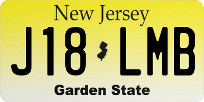 NJ license plate J18LMB