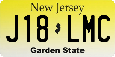 NJ license plate J18LMC