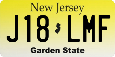 NJ license plate J18LMF