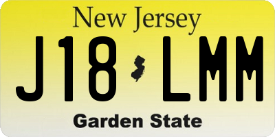 NJ license plate J18LMM