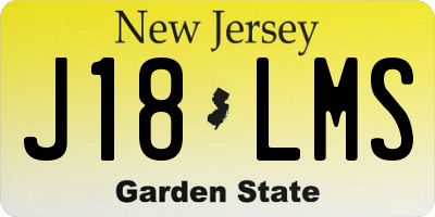 NJ license plate J18LMS